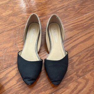 Grey and black pointy flats size 7.5